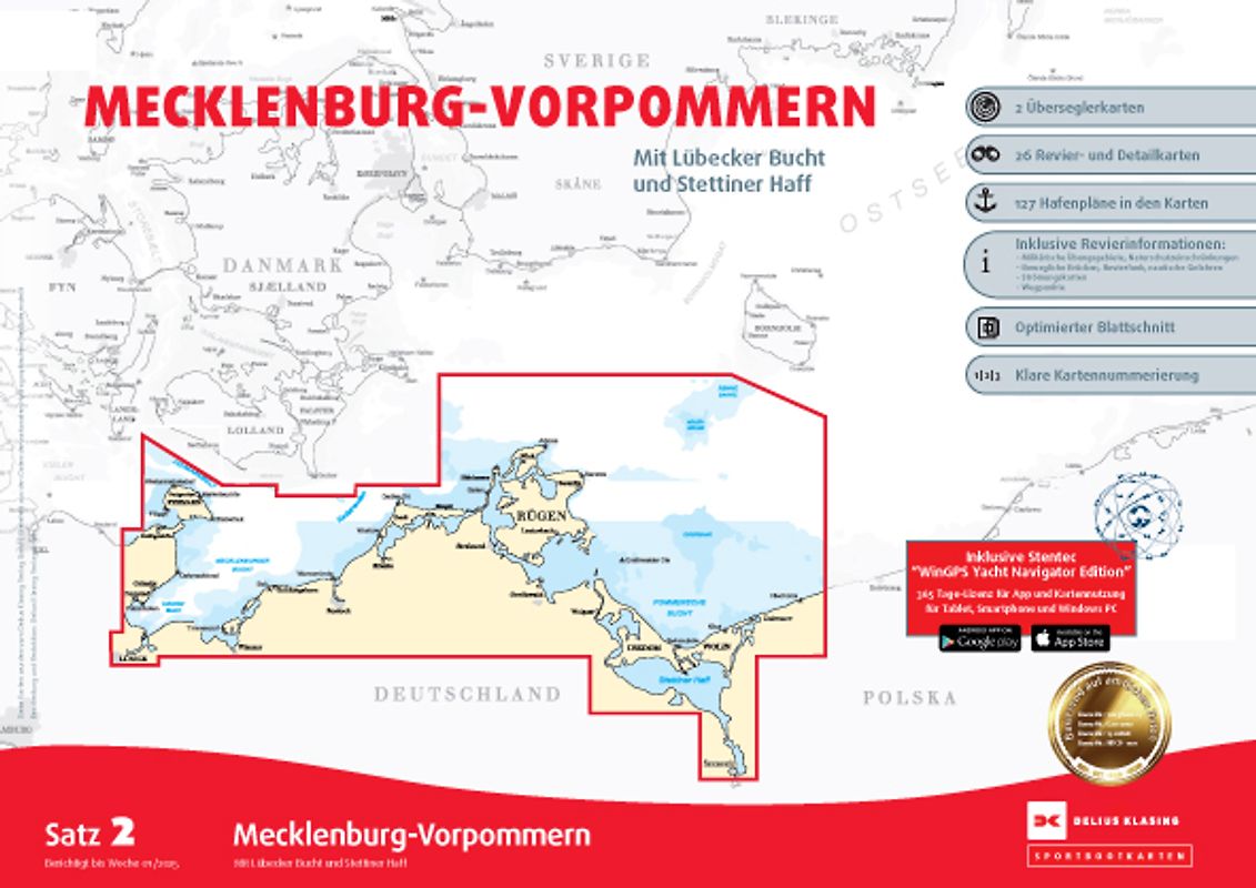 Sportbootkarten Satz 2: Mecklenburg-Vorpommern (Ausgabe 2025)