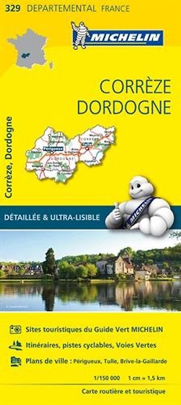 Carte Corrèze, Dordogne Michelin