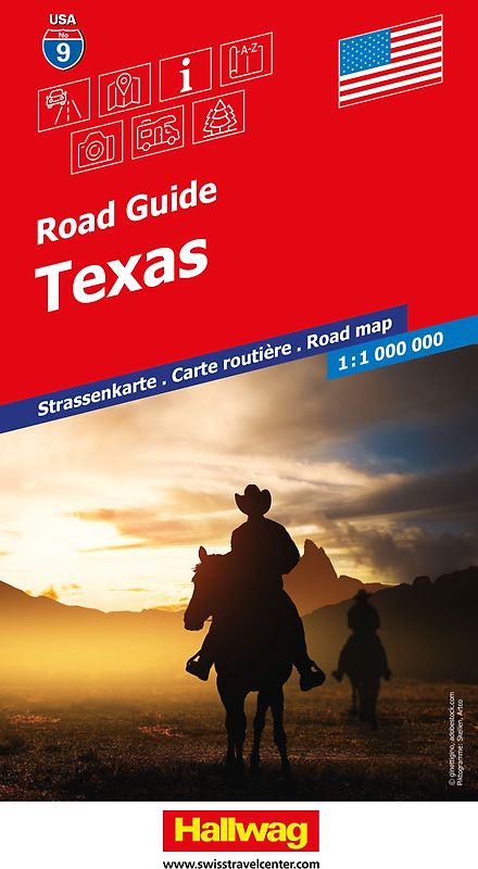 Hallwag Strassenkarte USA, Texas 1:1 Mio.